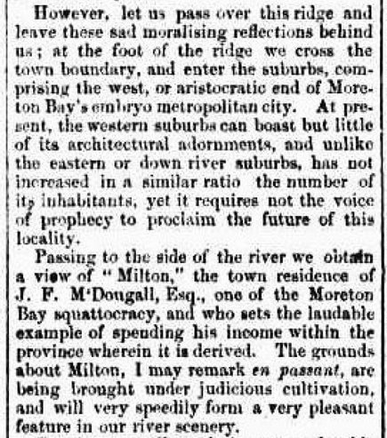 Excerpt from the Moreton Bay Courier, 5 Feb 1859