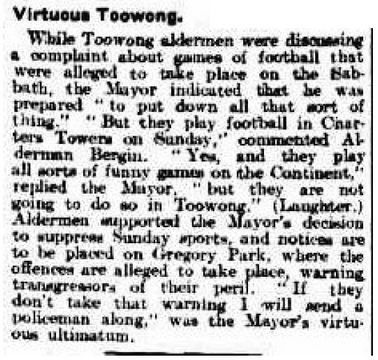 Clipping from The Brisbane Courier, 11 July 1906, p4.