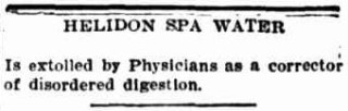 An ad for Helidon Spa printed in the Townsville Daily Bulletin in March 1908