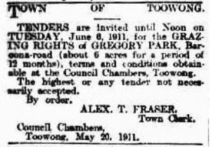 Clipping from The Brisbane Courier, 27 May 1911, p2. (Trove)