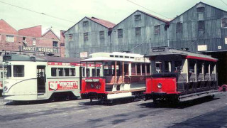 The tram workshops, 1968.