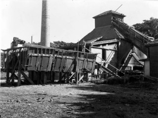 The decommissioned incinerator in 1949.