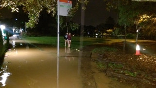 The path to the UQ Lakes bus stop, just before 8pm.