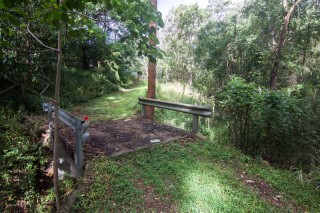 A footbridge over a gully near Walter Street.