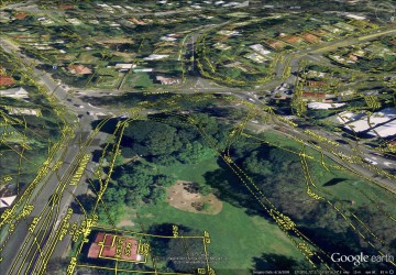 The drain running through the top of Norman Buchan Park, as depicted on the City Council's 'Detail Plans' from the 1930s.