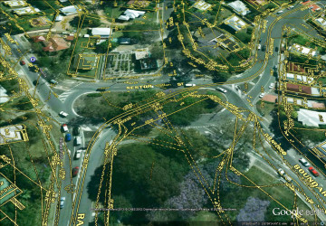 The City Council's 'Detail Plans' from the 1940s, showing the drain, tram line and streets before the roundabout was built.