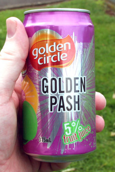 A modern can of Golden Pash softdrink