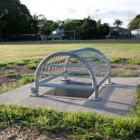 One of the drain covers in Gregory Park