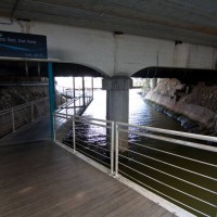 The mouth of Western Creek viewed from the boardwalk under Coronation Drive