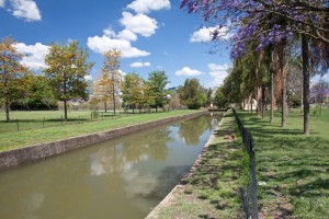 The Milton Drain at high tide, seen from just near Milton Road.