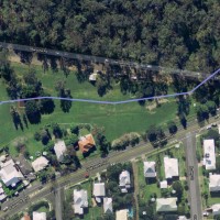 Norman Buchan Park, showing the approximate path of Western Creek